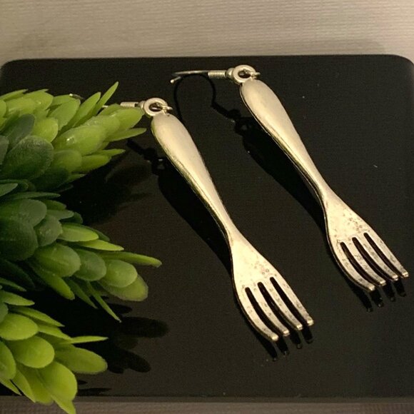 Fork Earring, Utensil Earring, Cooking Earring, Chef Earring, Funny Food Earring - Picture 1 of 4